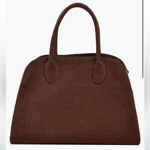 Suede tote bag in brown